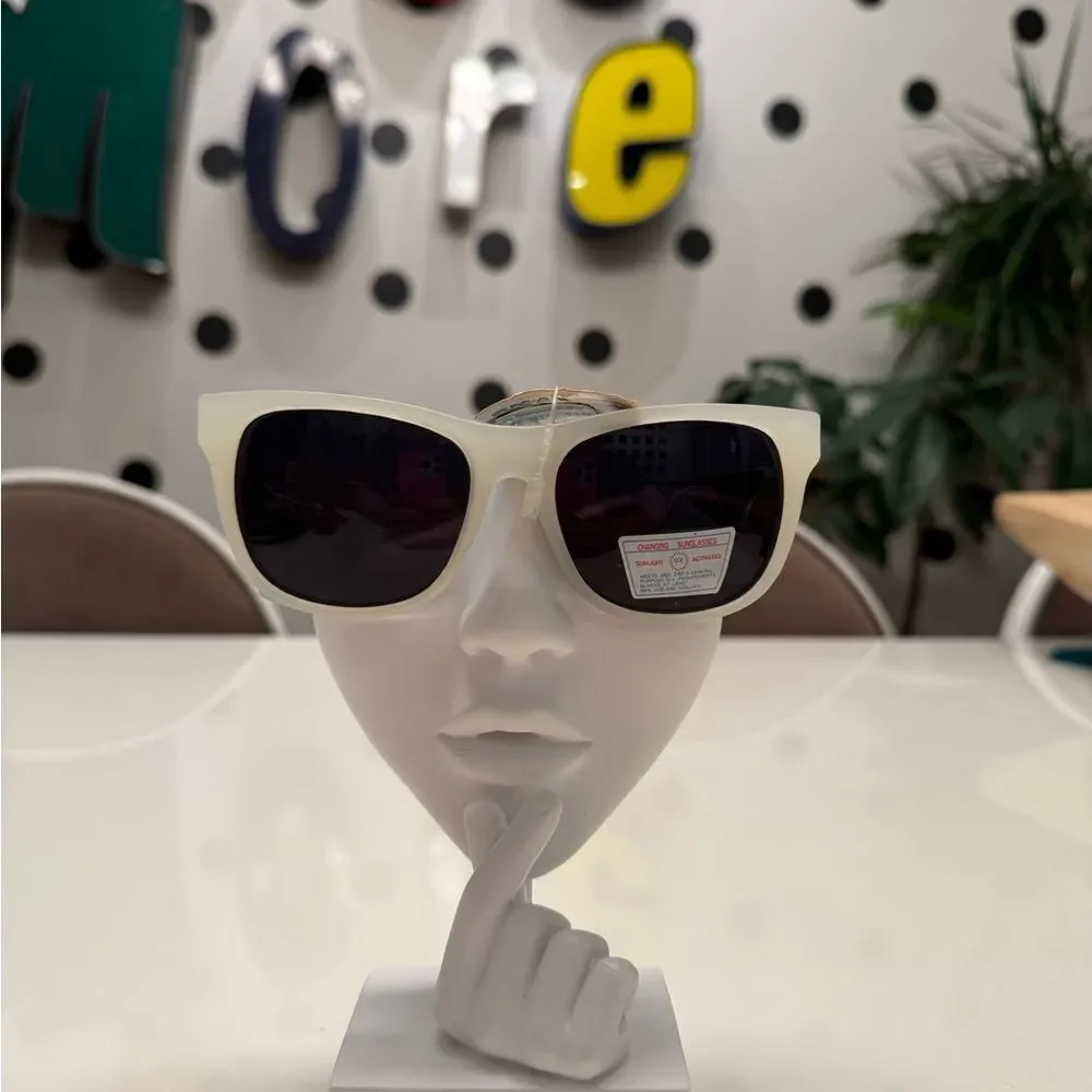Vintage Deadstock 80s 90s Unisex Aqua Translucent Color Changing Sunglasses